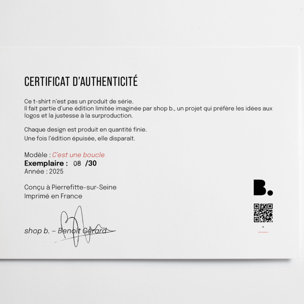 Certificat C'est une boucle