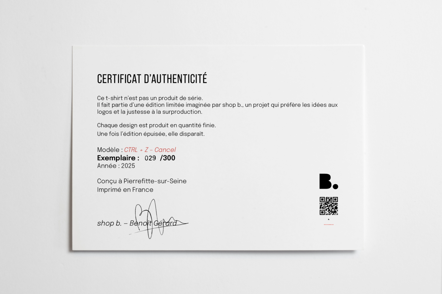 Certificat Ctrl - Z