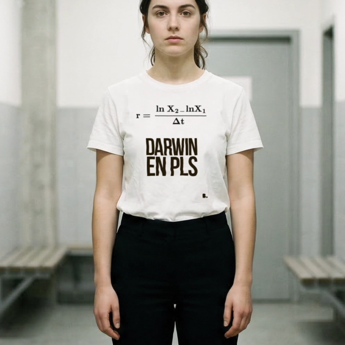 Oui, ce n'est pas moi qui ait inventé cette formule. Mais elle a quand même démonté Darwin. C'est pas rien. T-shirt Darwin en PLS - shop b.