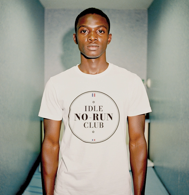 On entend : regarde cette dinde. Parfois. Si tu l'as déjà entendu, ne le revendique pas. Au moins, plus de doute. T-shirt Idle no-run Club - shop b.