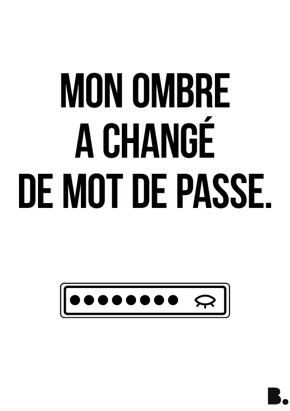Mon ombre a changé de mot de passe - shop b.